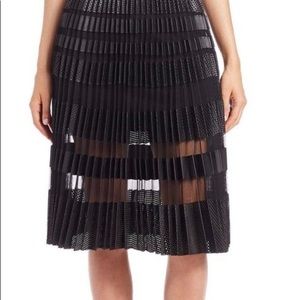 BCBGMaxAzria Taura striped faux-leather skirt